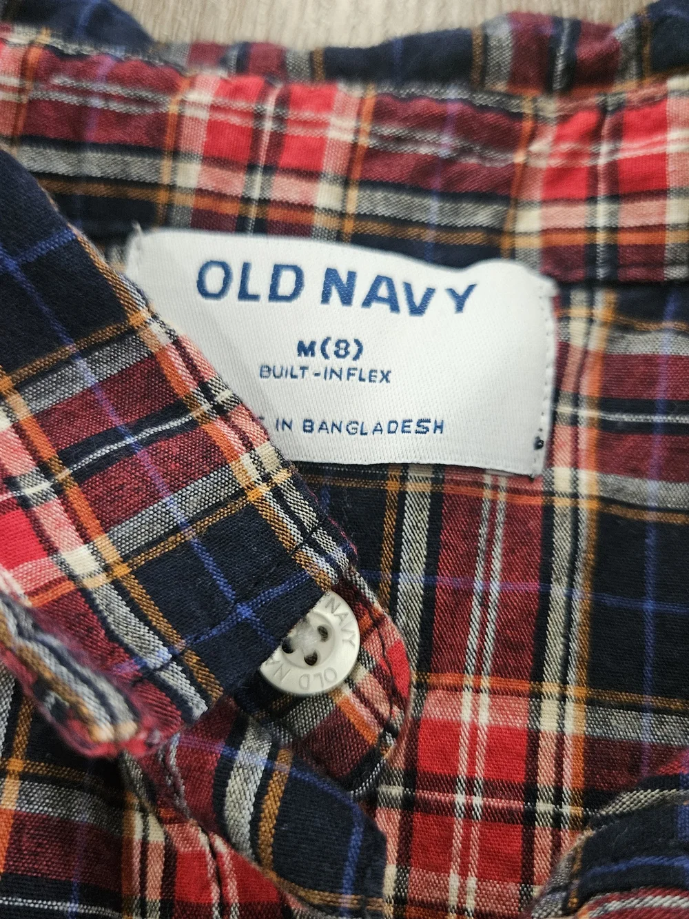 Old Navy Boy's Button Down Plaid Shirt Size M (8)